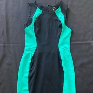 Slightly worn color block dress